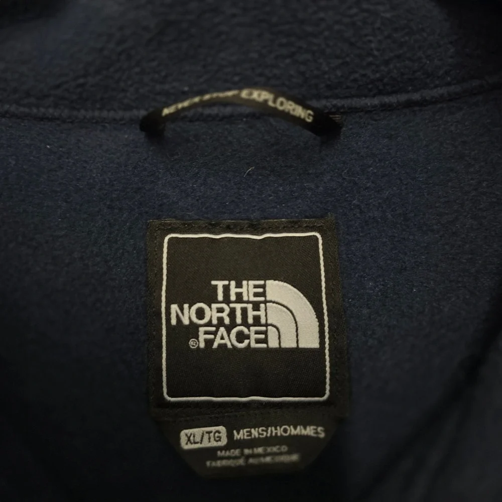 The North Face Mens Fleece‎ Jacket Grey Navy Blue Full Zip Outdoor XL